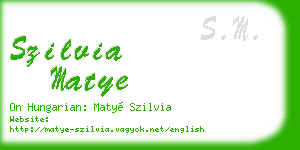 szilvia matye business card